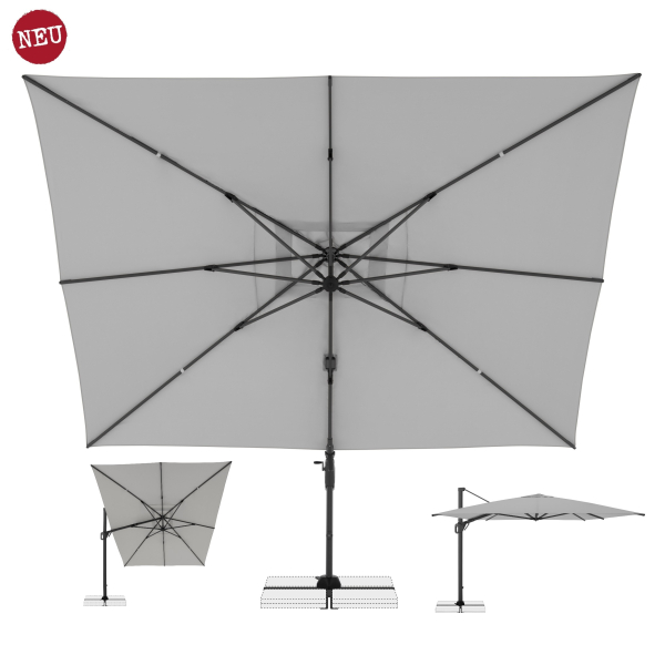 Doppler Multifunktionaler Pendelschirm LIFE 300x400 Side Grau inkl.Ständer